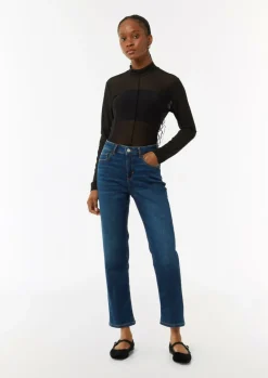 Ankle-Jeans aus Baumwollstretch mit geradem Bein-Comma Hot