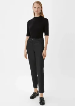 Ankle Jeans / Regular Fit / Mid Rise / Slim Leg / Coating-Comma Fashion
