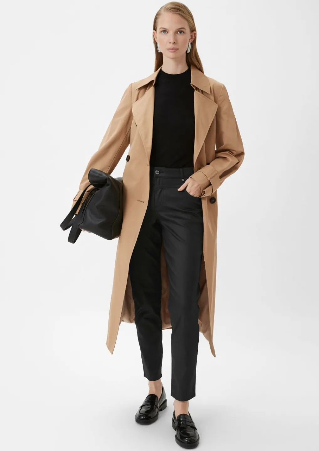 Ankle Jeans / Regular Fit / Mid Rise / Slim Leg / Coating-Comma Fashion