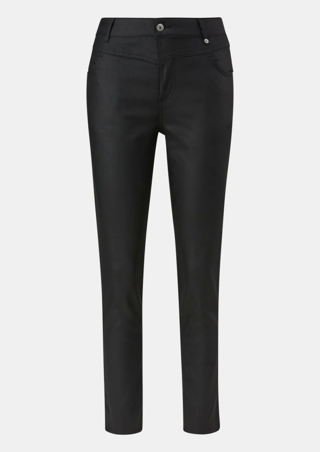 Ankle Jeans / Regular Fit / Mid Rise / Slim Leg / Coating-Comma Fashion