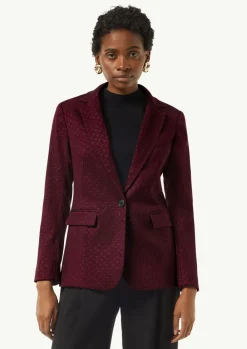 Antaillierter Jacquard-Blazer mit Glitzergarn-Comma Best