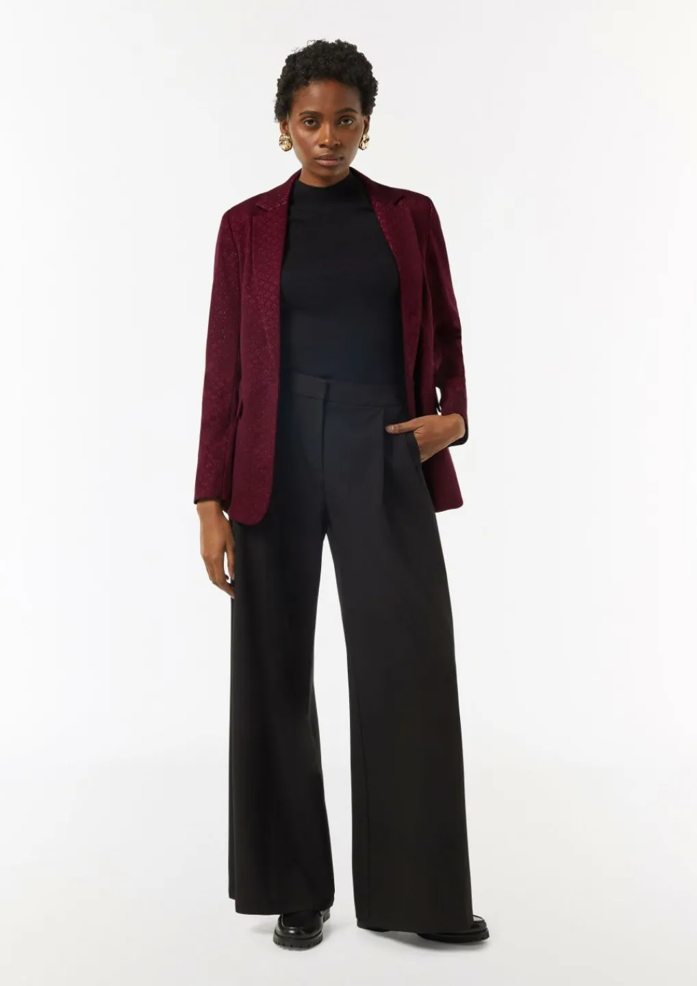 Antaillierter Jacquard-Blazer mit Glitzergarn-Comma Best