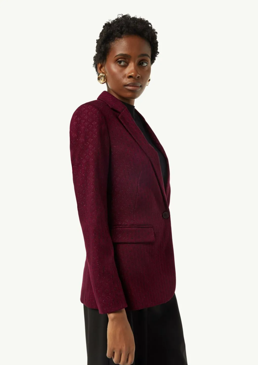 Antaillierter Jacquard-Blazer mit Glitzergarn-Comma Best