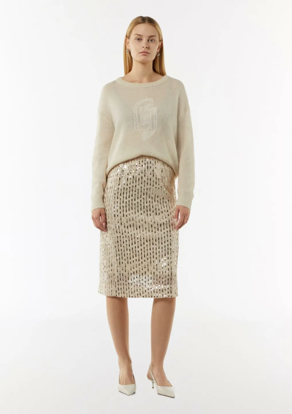 Antaillierter Mesh-Rock mit Jerseyfutter-Comma Online