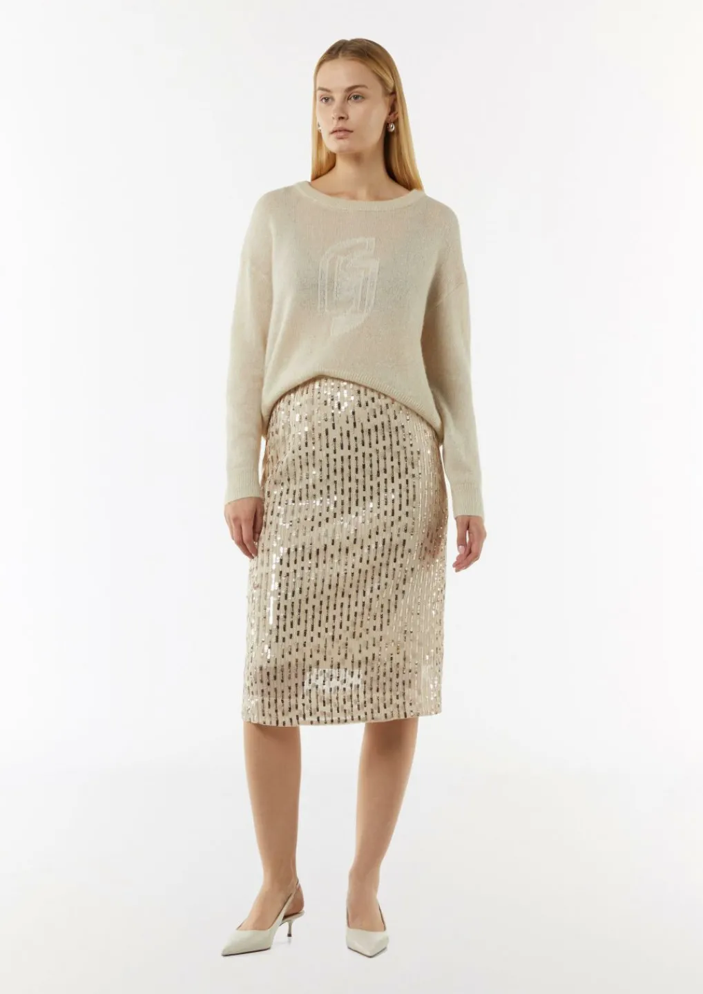 Antaillierter Mesh-Rock mit Jerseyfutter-Comma Online