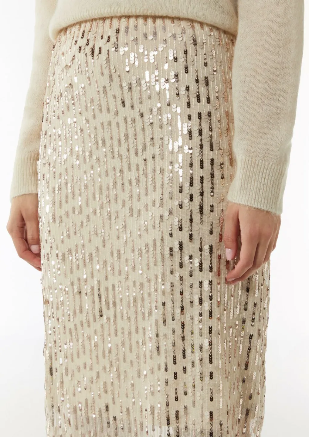 Antaillierter Mesh-Rock mit Jerseyfutter-Comma Online