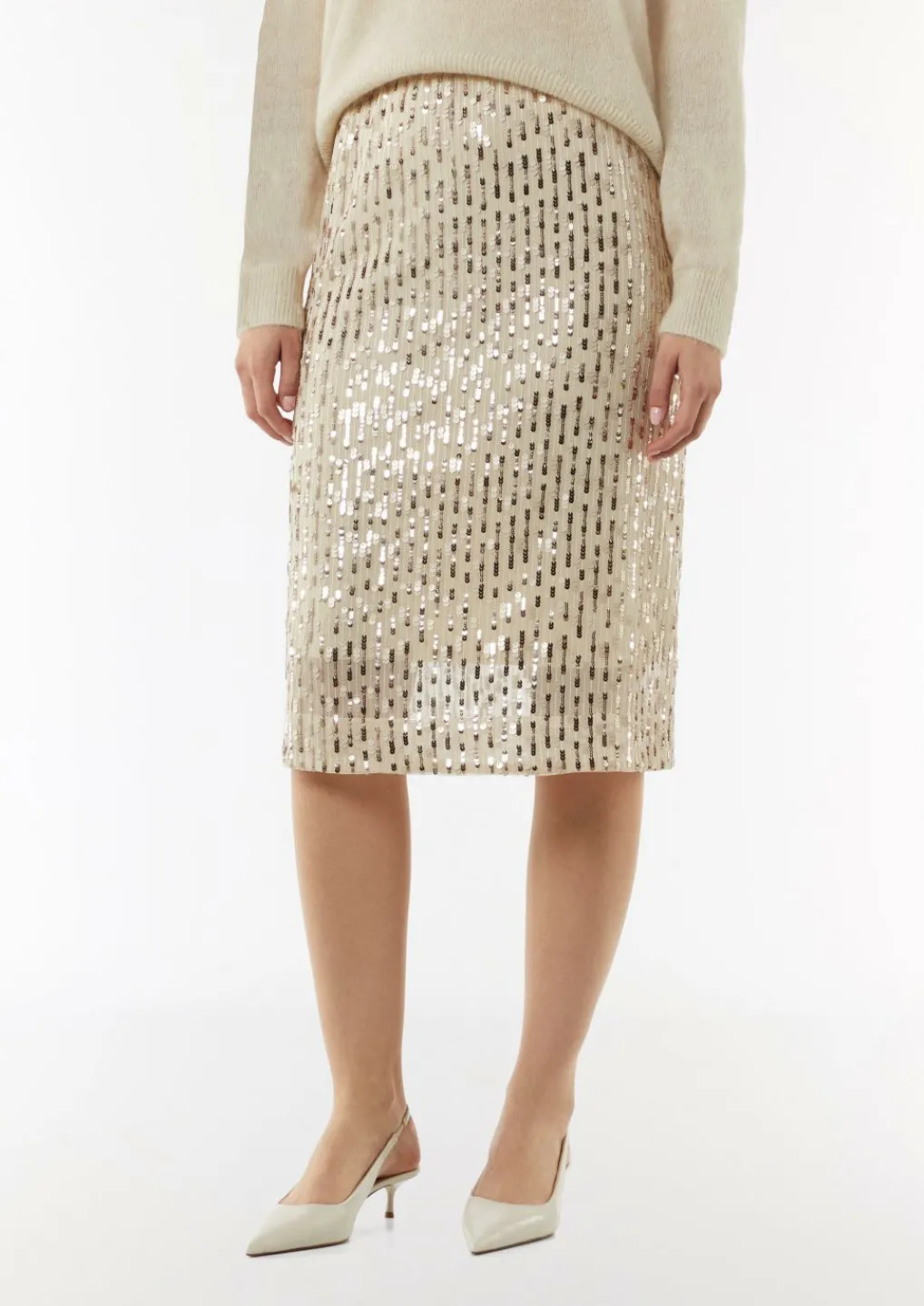 Antaillierter Mesh-Rock mit Jerseyfutter-Comma Online