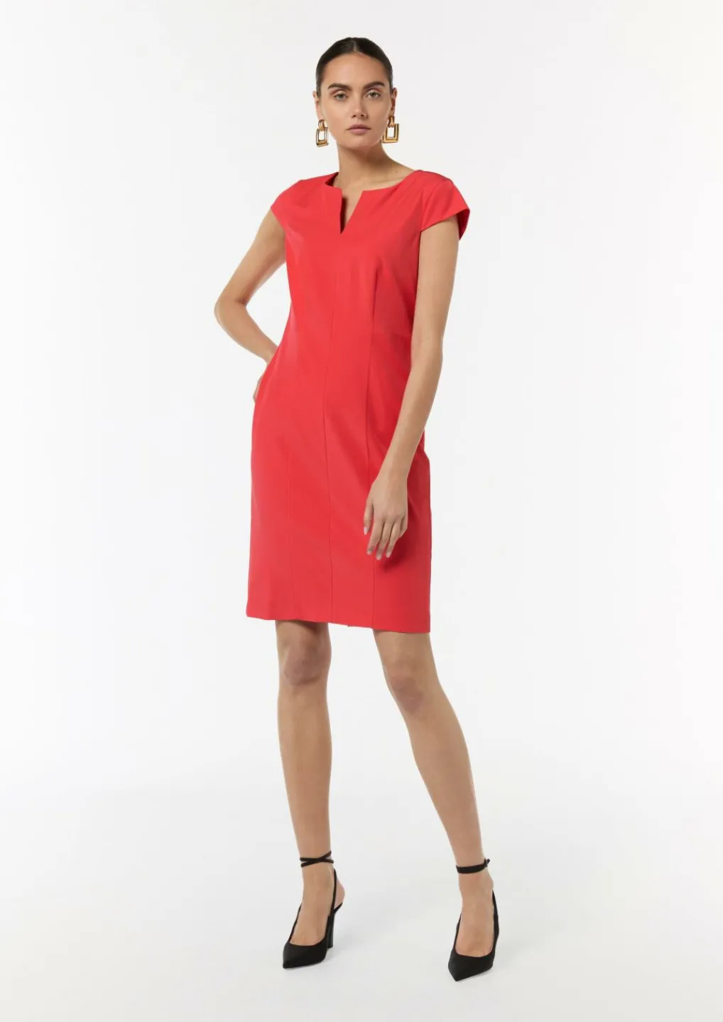 Antailliertes Kleid aus Viskosestretch-Comma Online