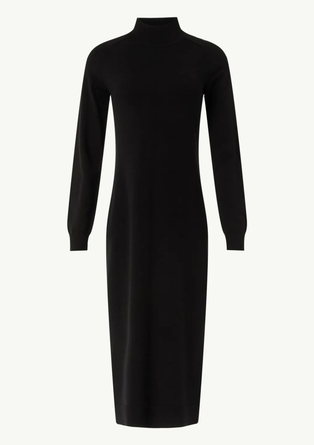 Antalliertes Strickkleid mit Turtleneck und seitlichen Schlitzen-Comma New