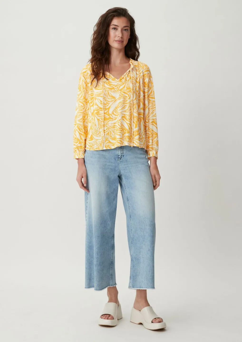 Baumwollbluse aus Crêpe-Comma Fashion
