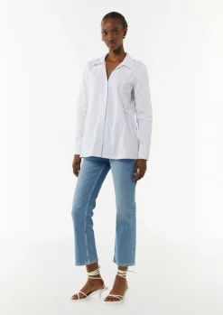 Baumwollbluse im Slim Fit mit Bindedetails-Comma Sale