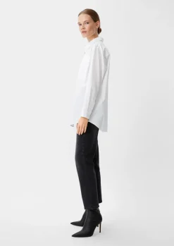 Baumwollbluse mit Paspeltasche-Comma New
