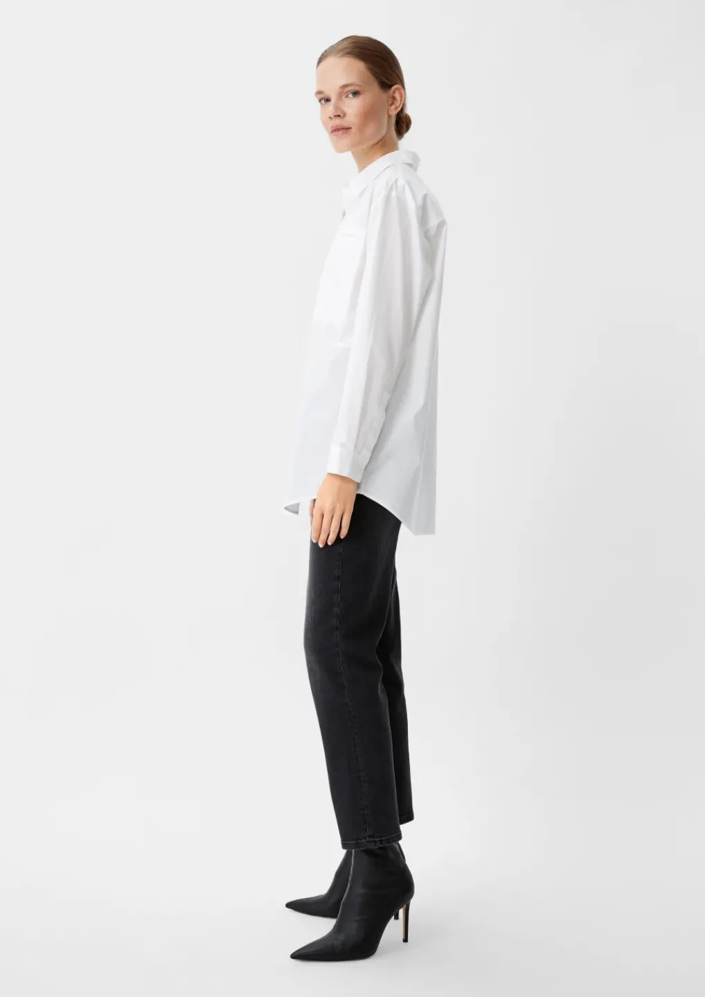 Baumwollbluse mit Paspeltasche-Comma New