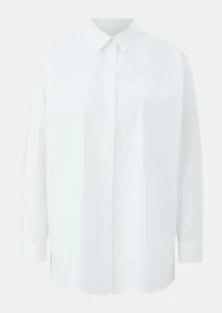 Baumwollbluse mit Paspeltasche-Comma New