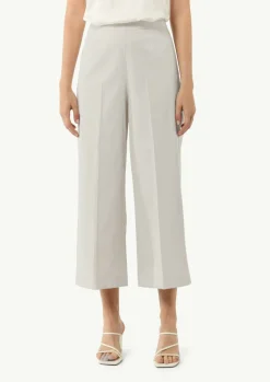 Baumwoll-Hose mit seitlichem Reißverschluss und Semi-Wide-Leg-Comma Sale