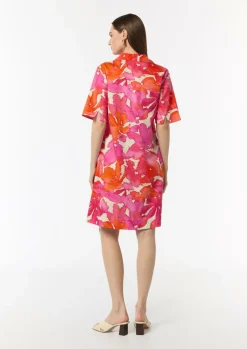 Baumwoll-Kleid mit Hemdkragen und All-over-Print-Comma Sale