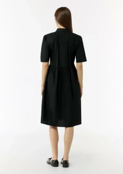 Baumwoll-Kleid mit Hemdkragen und Knopfleiste-Comma Sale