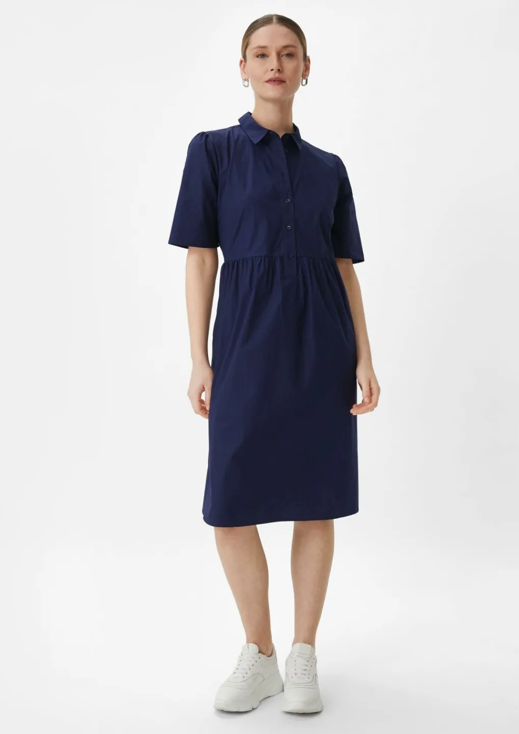 Baumwollkleid mit Hemdkragen-Comma Clearance