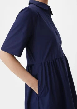 Baumwollkleid mit Hemdkragen-Comma Clearance