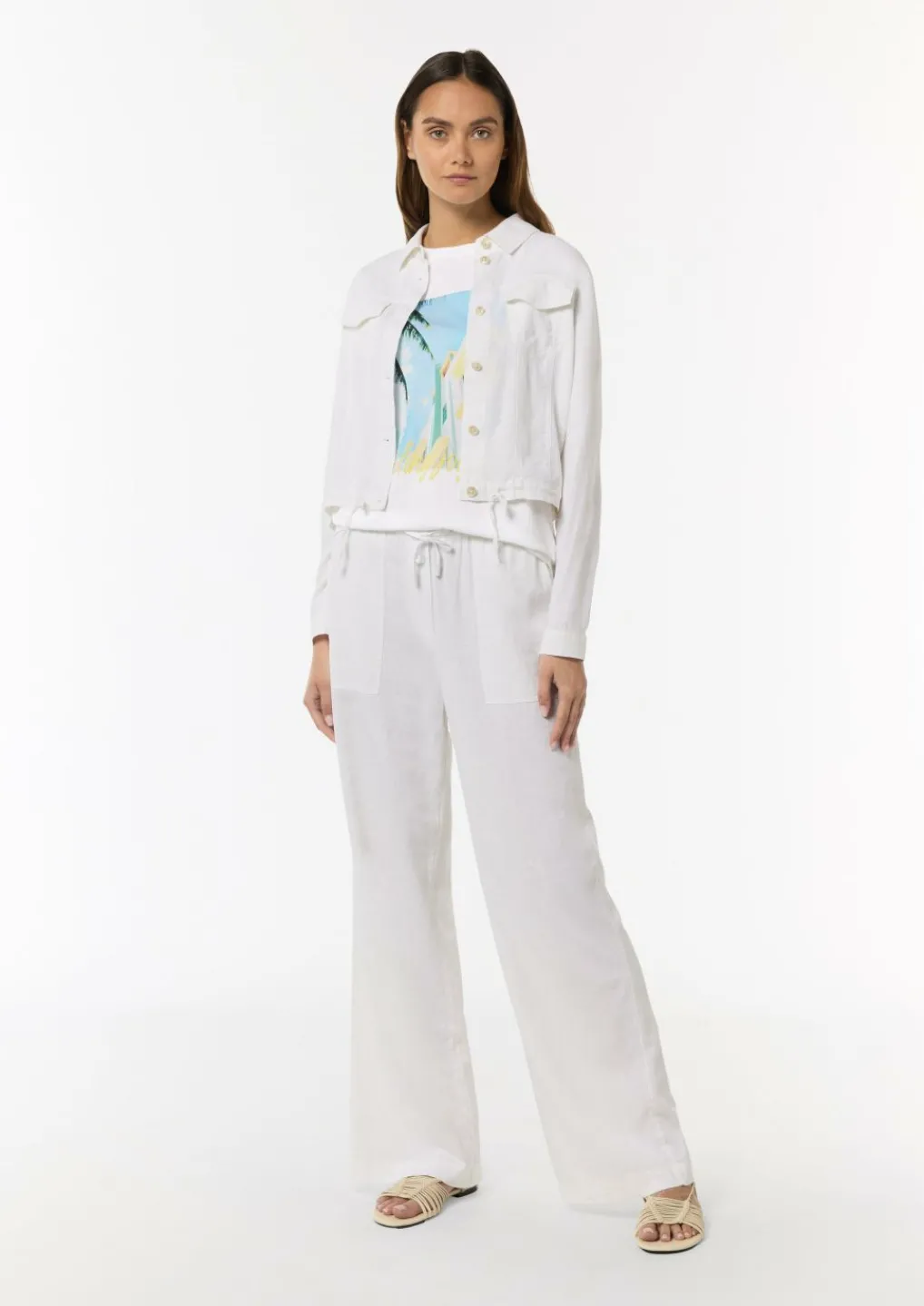 Baumwollshirt mit Front- und Rückenprint-Comma Sale