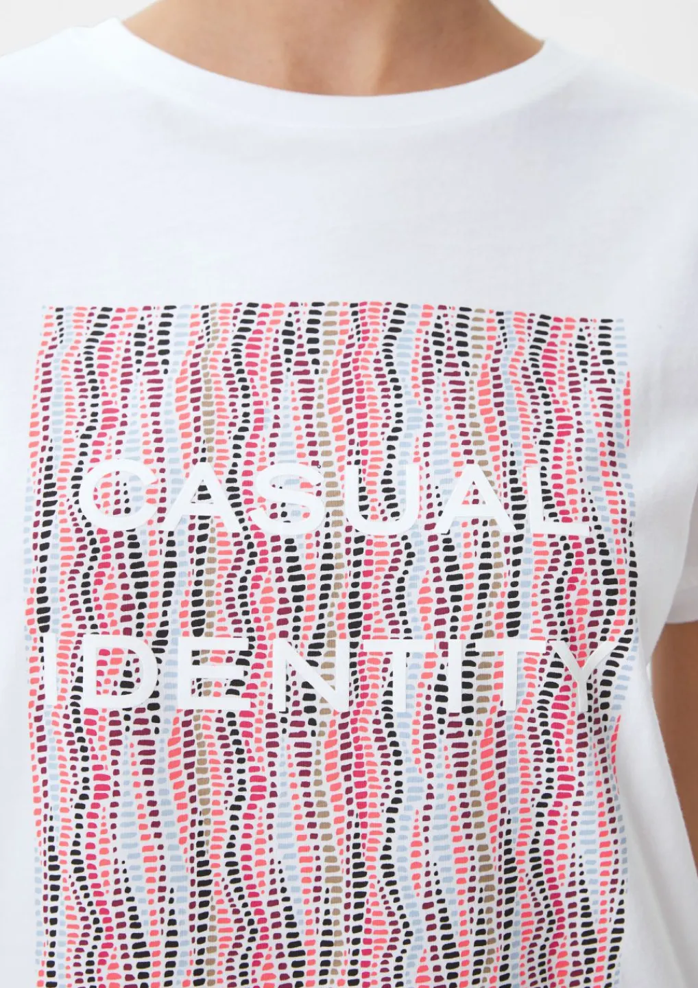 Baumwollshirt mit gummiertem Frontprint-Comma Discount