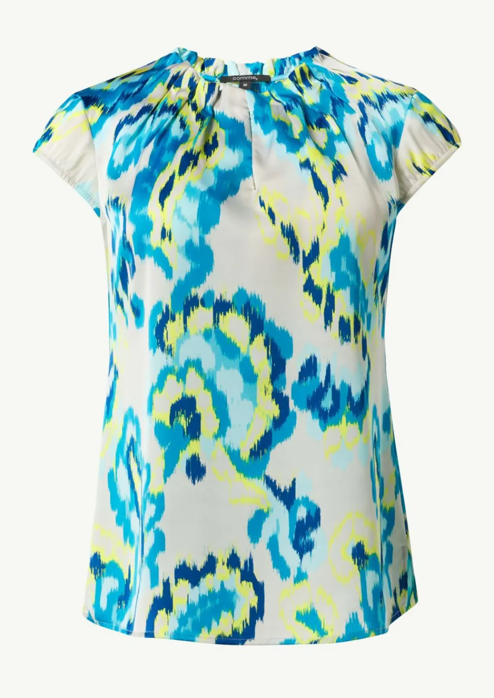 Bedruckte Satinbluse mit Faltendetail-Comma Clearance