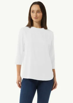 Bluse aus Jacquard mit T-Shirt-Ausschnitt-Comma Sale