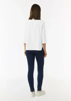 Bluse aus Jacquard mit T-Shirt-Ausschnitt-Comma Sale