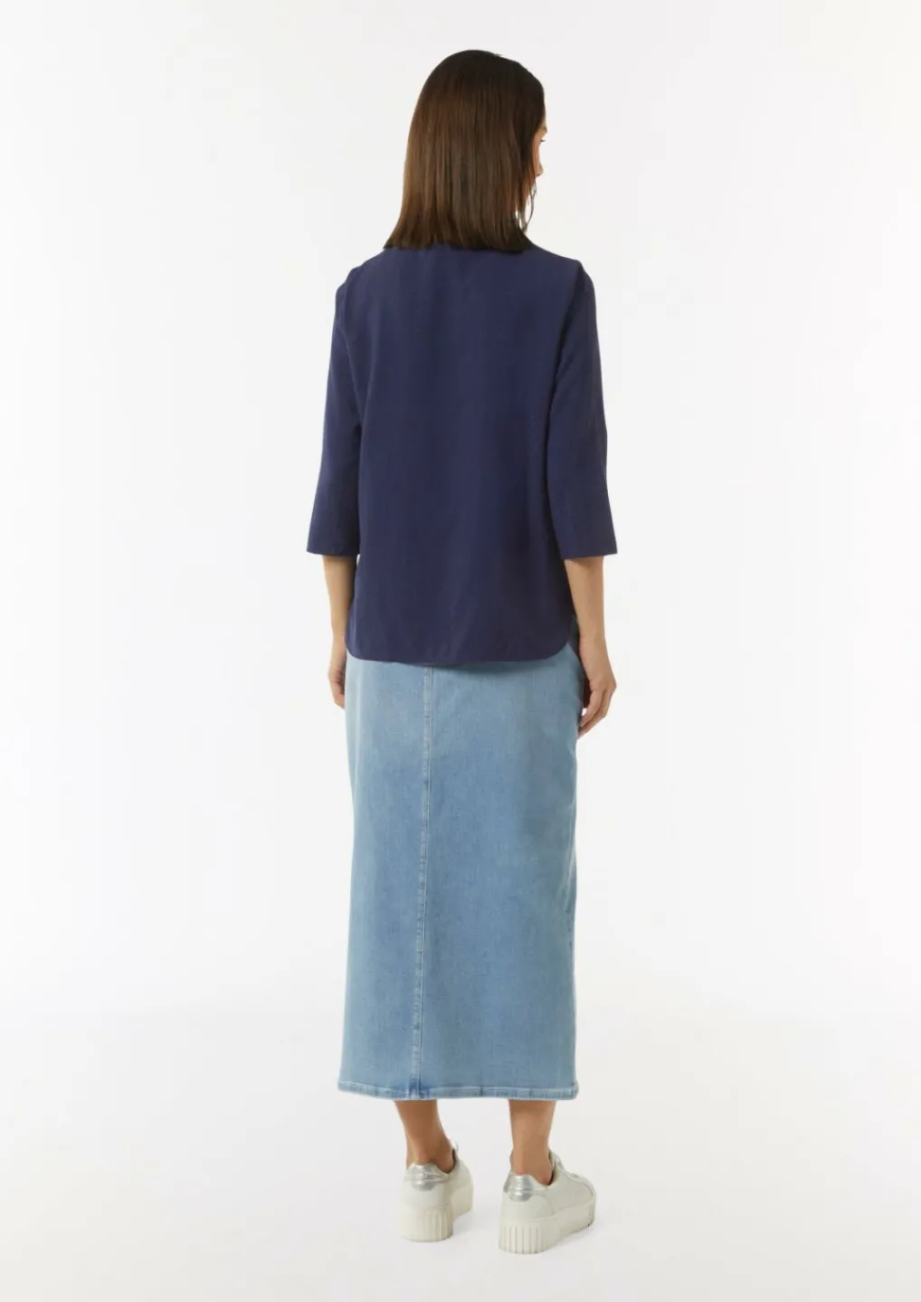 Bluse aus Jacquard mit T-Shirt-Ausschnitt-Comma Clearance