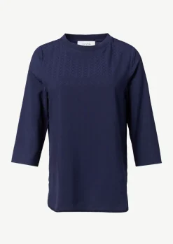 Bluse aus Jacquard mit T-Shirt-Ausschnitt-Comma Clearance