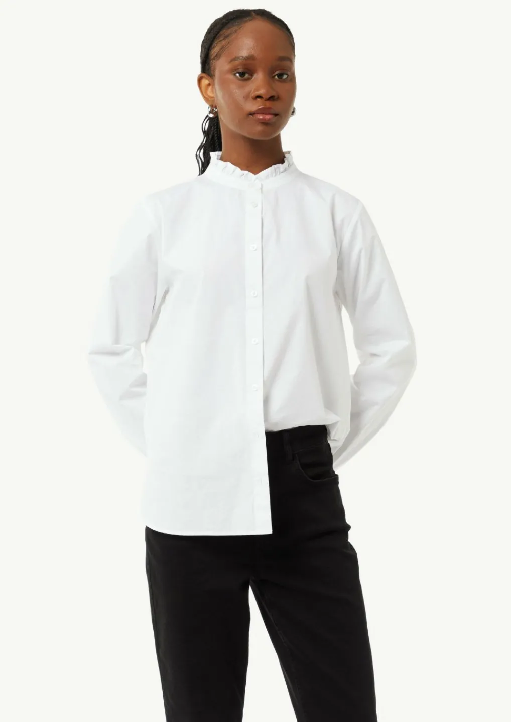 Bluse aus Popeline mit Rüschen-Details-Comma Sale