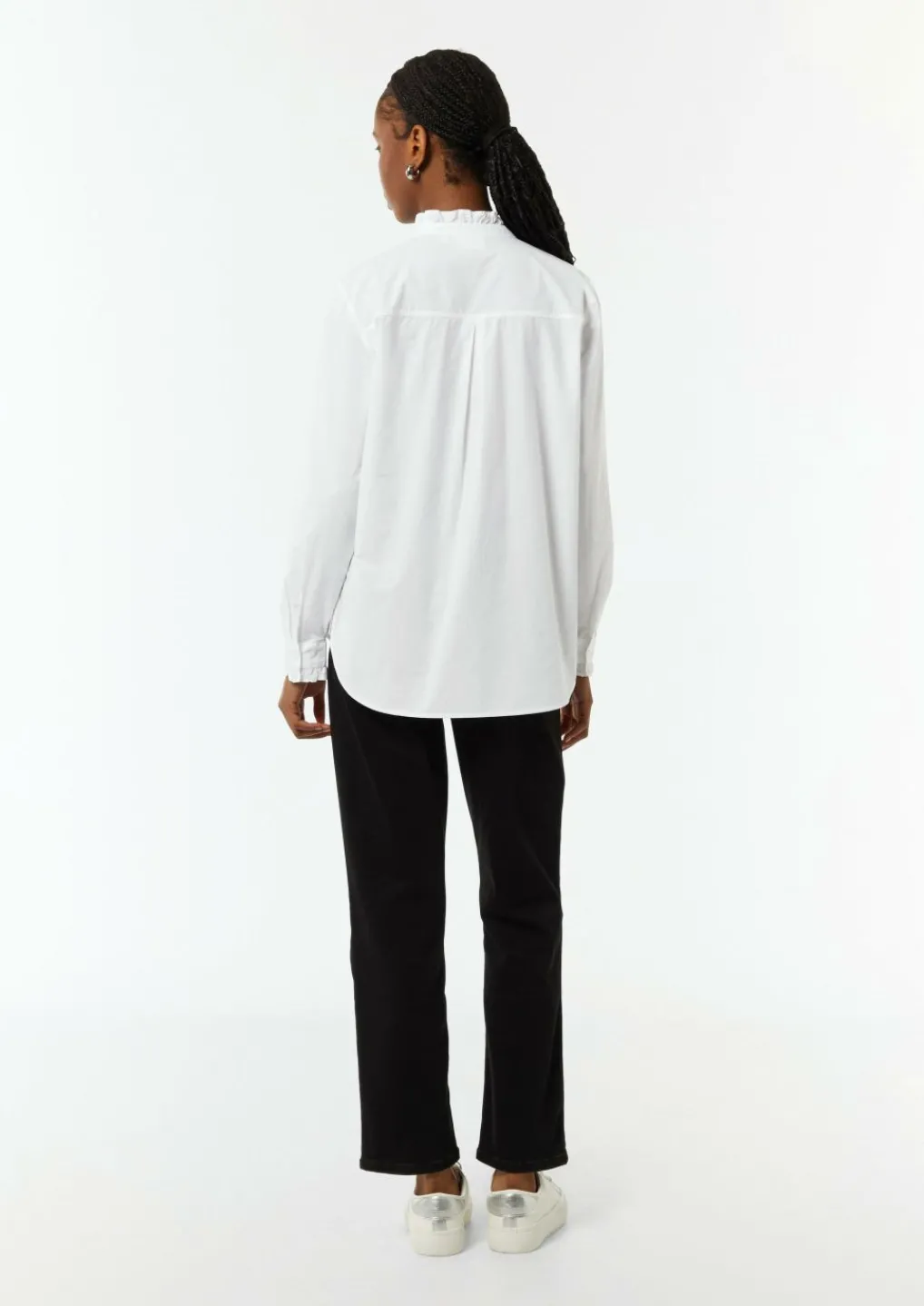 Bluse aus Popeline mit Rüschen-Details-Comma Sale