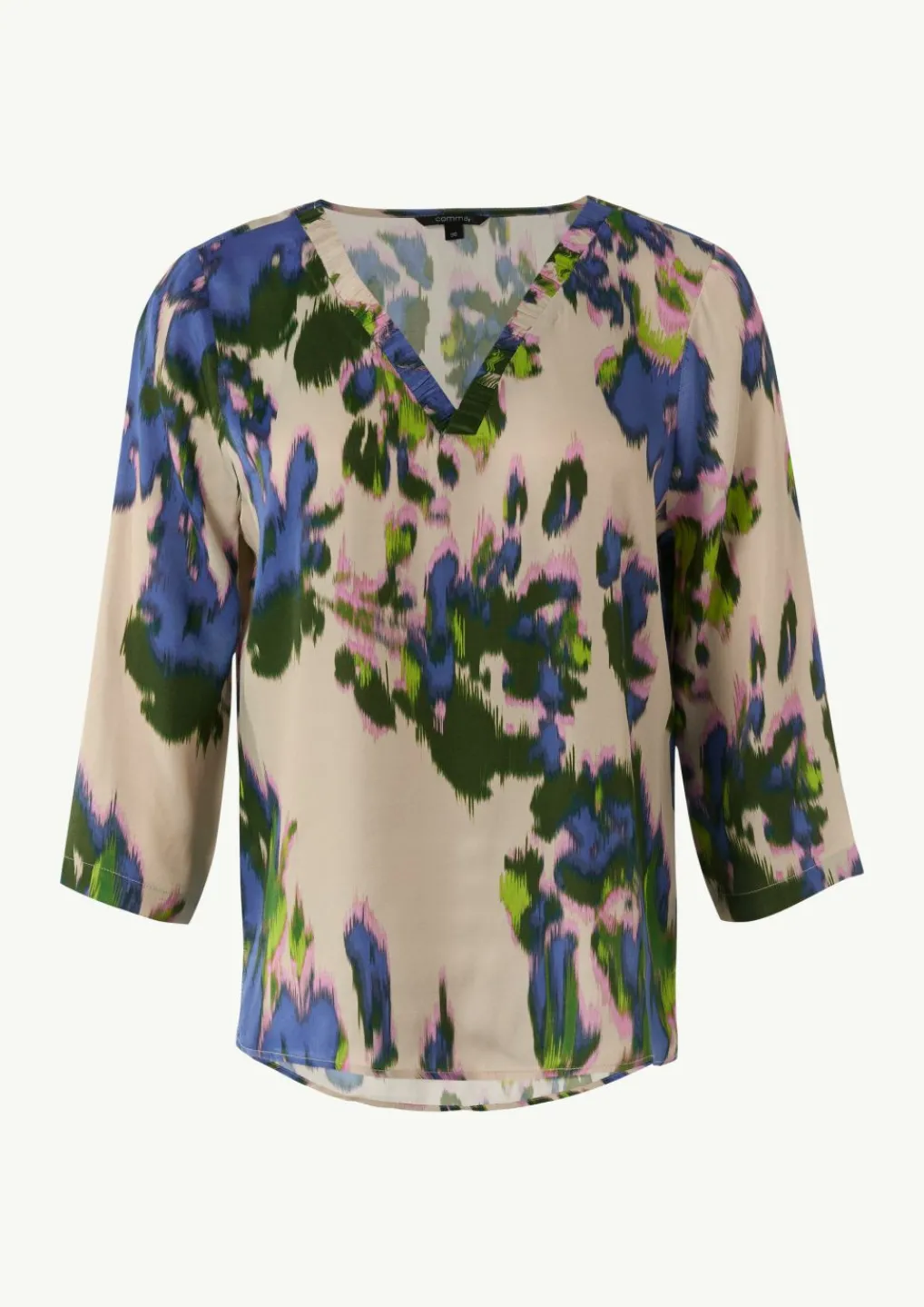 Bluse aus Satin mit All-over-Print-Comma Discount