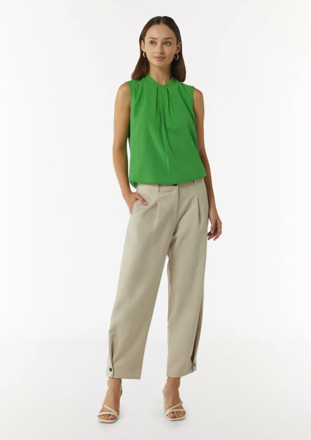 Bluse aus Viskose-Crêpe mit Faltendetails-Comma Discount