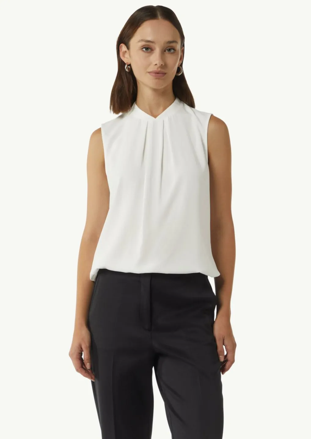Bluse aus Viskose-Crêpe mit Faltendetails-Comma Hot