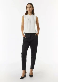 Bluse aus Viskose-Crêpe mit Faltendetails-Comma Hot