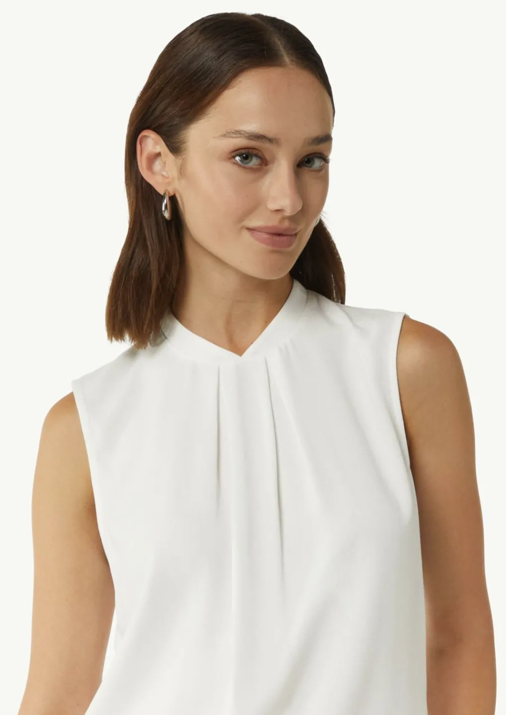 Bluse aus Viskose-Crêpe mit Faltendetails-Comma Hot