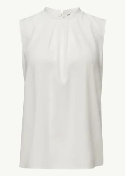 Bluse aus Viskose-Crêpe mit Faltendetails-Comma Hot