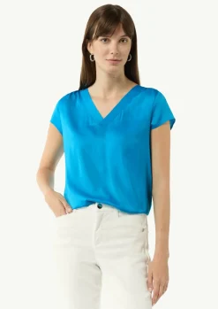 Bluse aus Viskosemix mit Faltendetail-Comma Sale