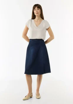 Bluse aus Viskosemix mit Faltendetail-Comma Discount