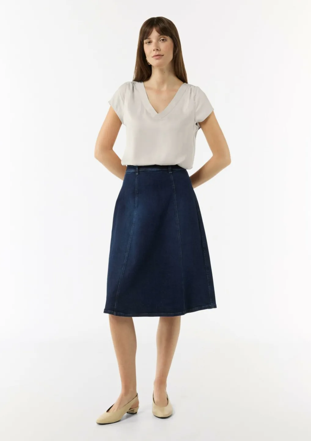 Bluse aus Viskosemix mit Faltendetail-Comma Discount