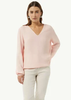 Bluse in Crêpe-Optik mit gerafftem Saum-Comma Online