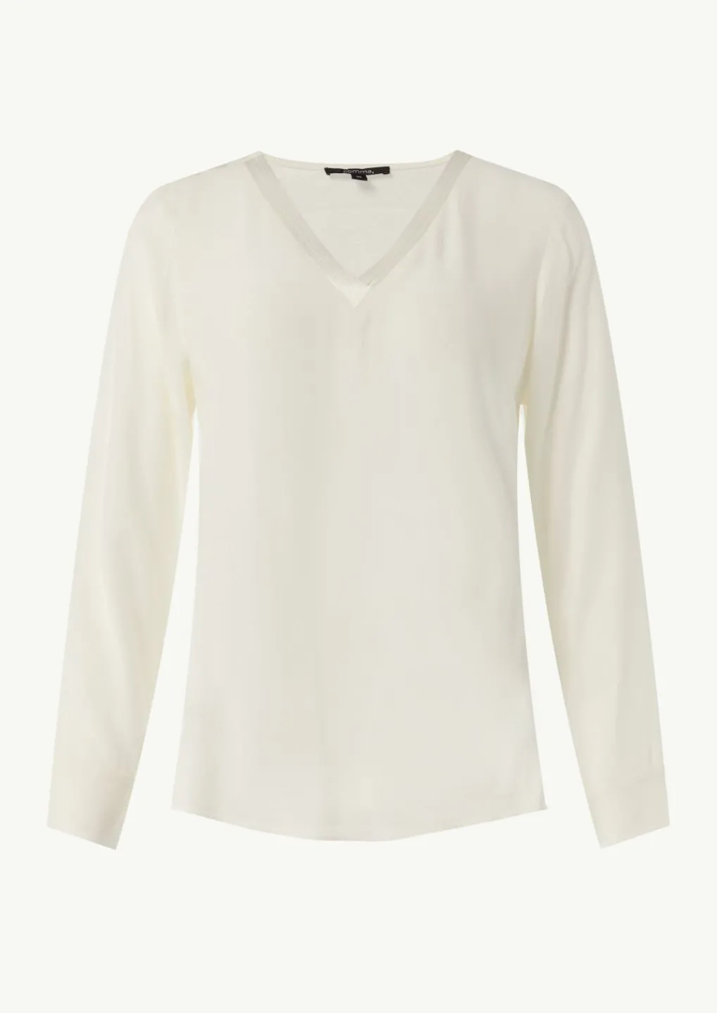 Bluse in Crêpe-Optik mit satiniertem V-Ausschnitt-Comma Online