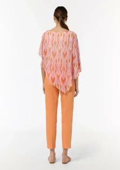 Bluse mit asymmetrischem Chiffon-Overlay-Comma Discount