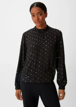 Bluse mit Dobbystruktur-Comma Best