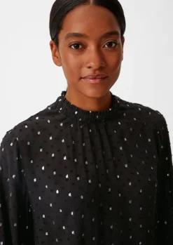 Bluse mit Dobbystruktur-Comma Best