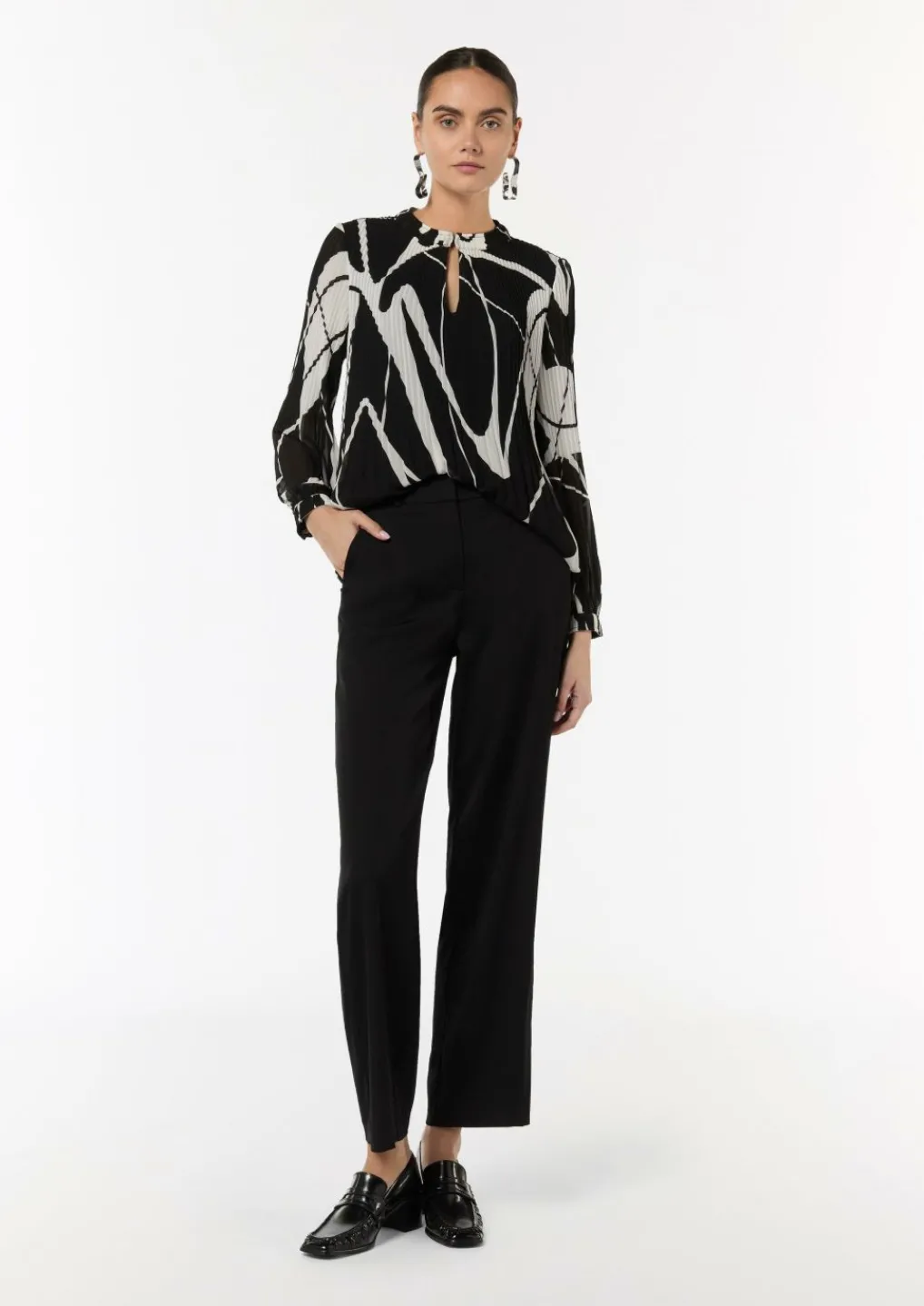 Bluse mit Plisseefalten-Comma New