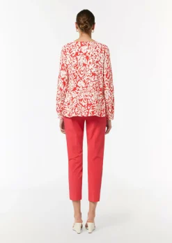 Bluse mit plissiertem Ausschnitt-Comma Fashion