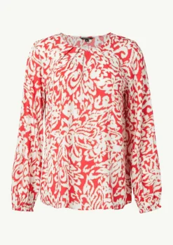 Bluse mit plissiertem Ausschnitt-Comma Fashion