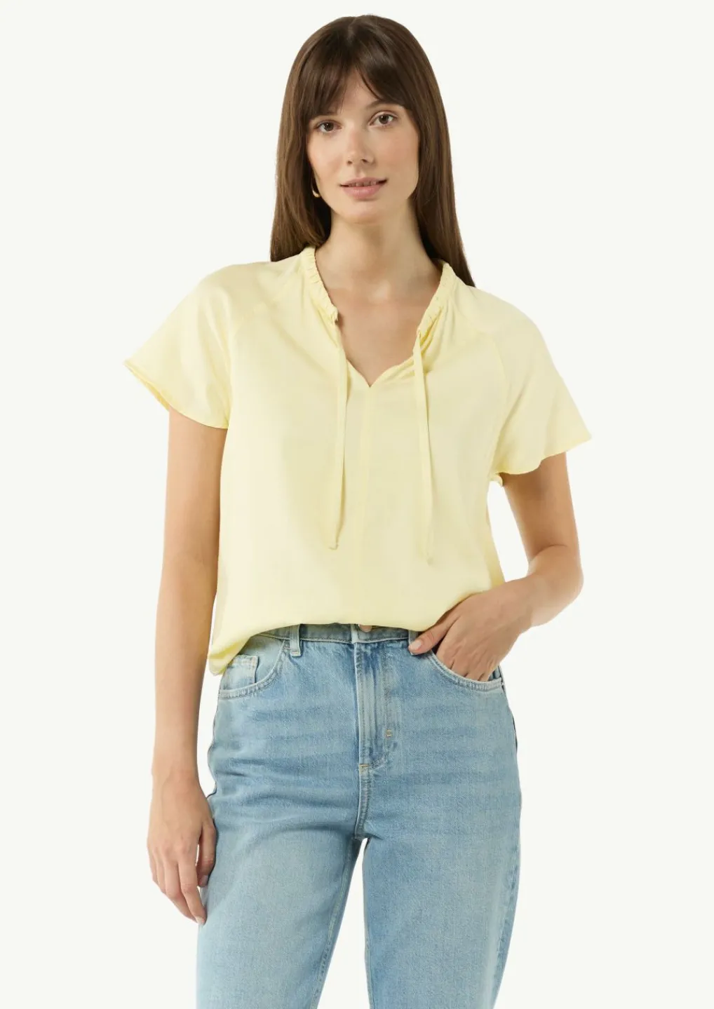 Bluse mit Raglanärmeln und Logotape-Comma Best